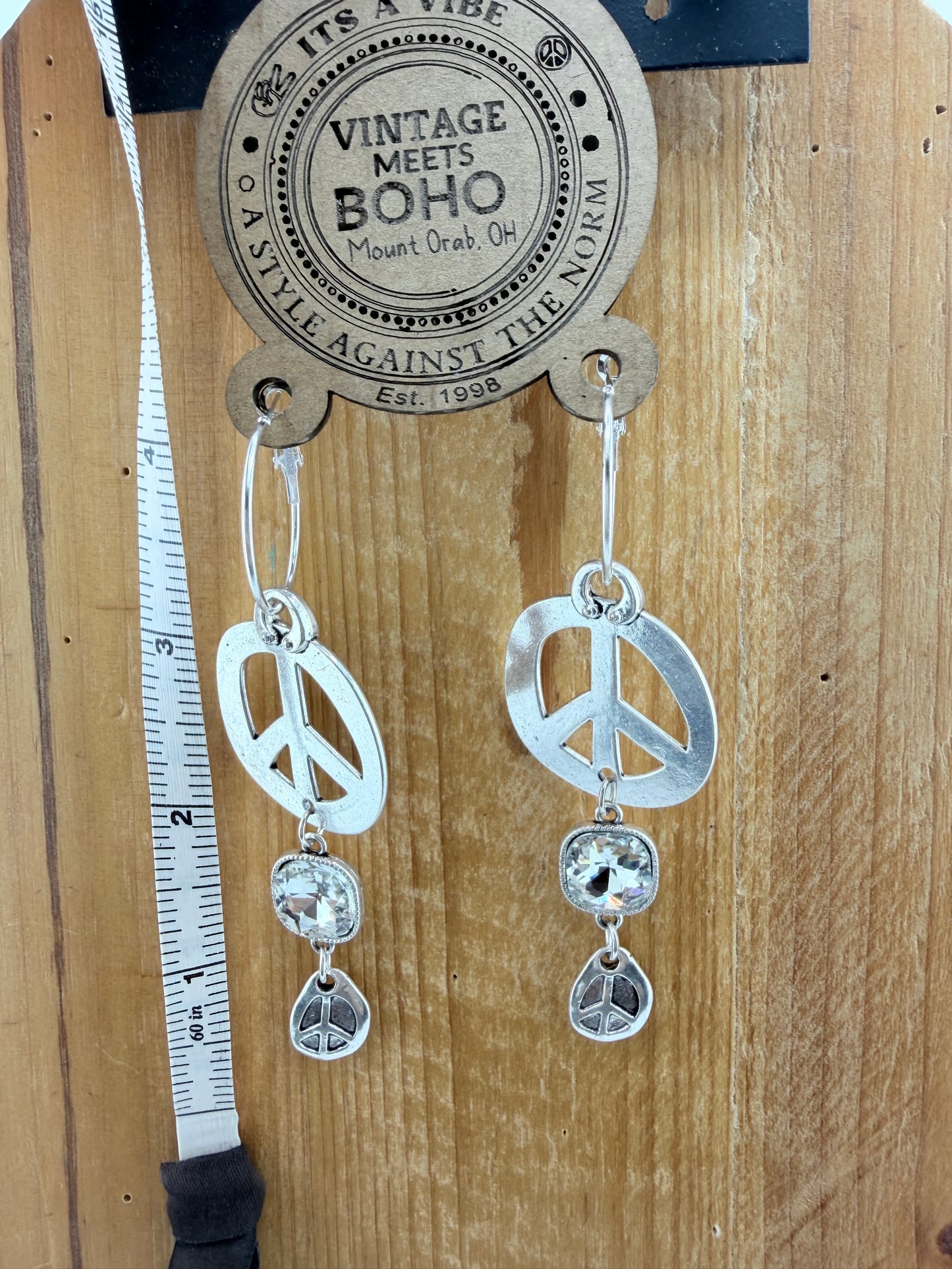 Double Peace bling Earrings FINAL SALE