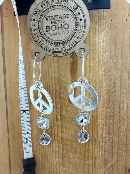 Double Peace bling Earrings FINAL SALE