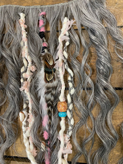 Dreads - Ash and Aura Clip In FINAL SALE