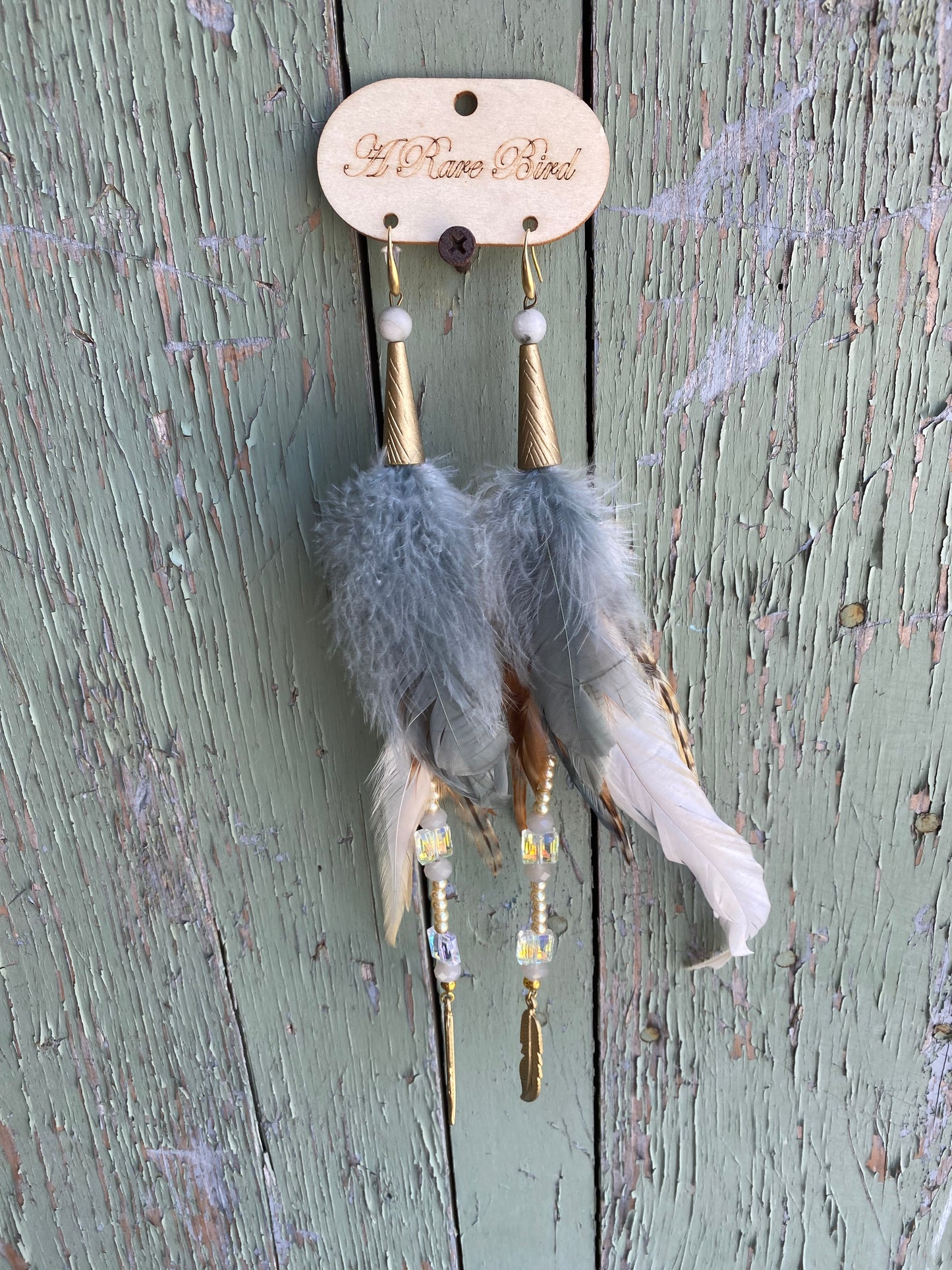 Desert Gold Feather Earrings FINAL SALE