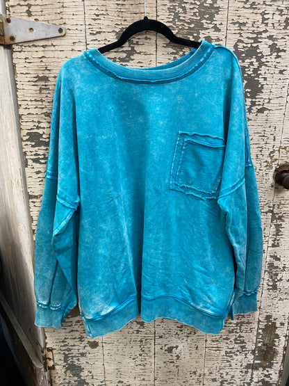 Mineral Washed Crewneck Sweatshirt - Plus Size