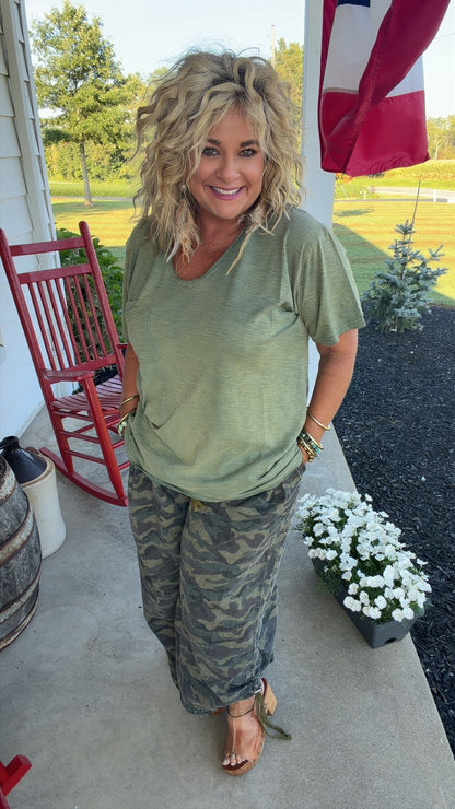 Camo Crush Ruched Pants