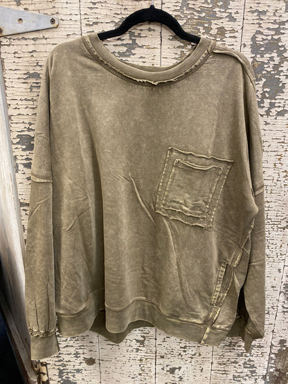 Mineral Washed Crewneck Sweatshirt - Plus Size