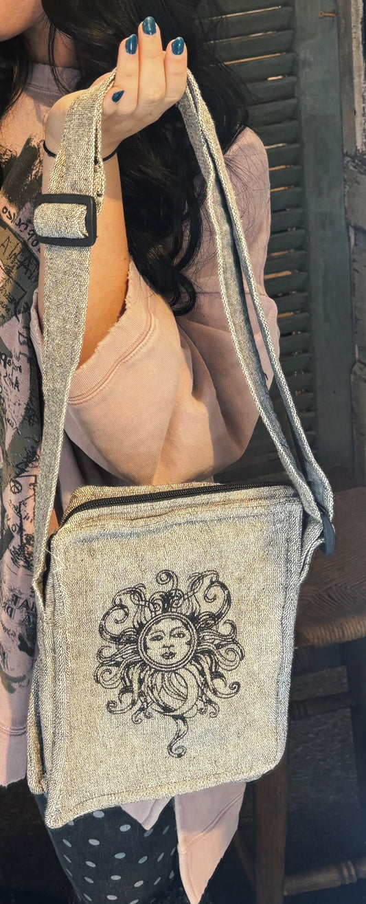 Sun & Moon Zipper Closure Crossbody