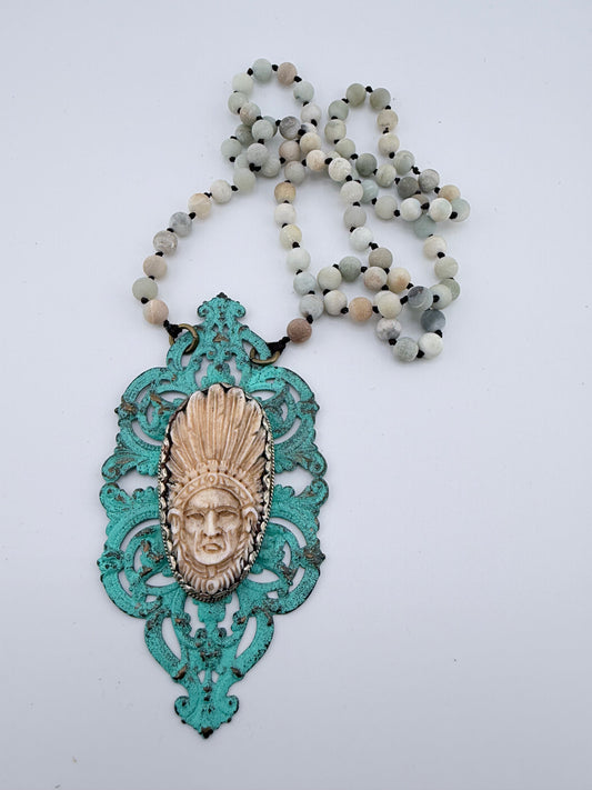 Aged Metal with Chief Pendant