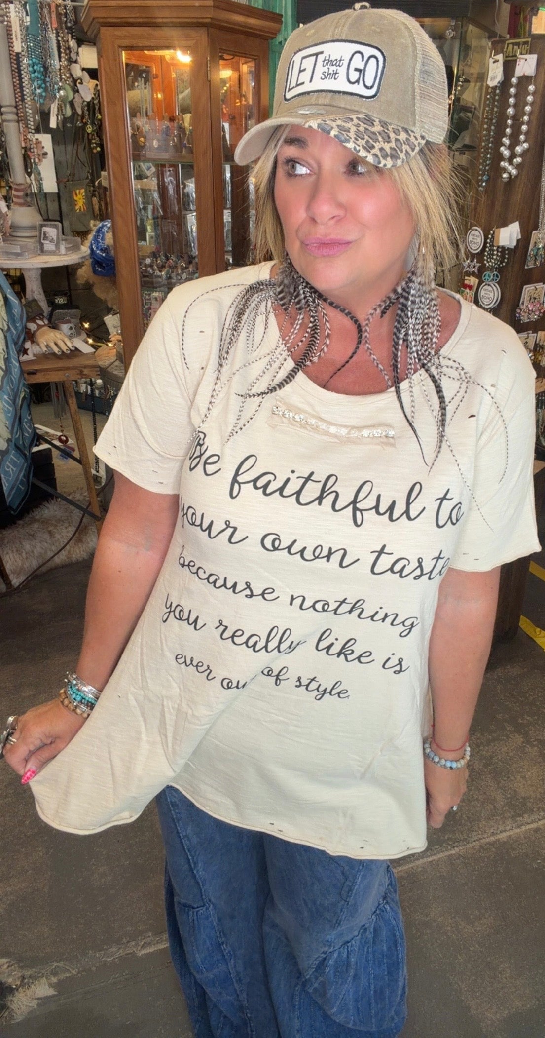Rhinestone Tee- Be Faithful