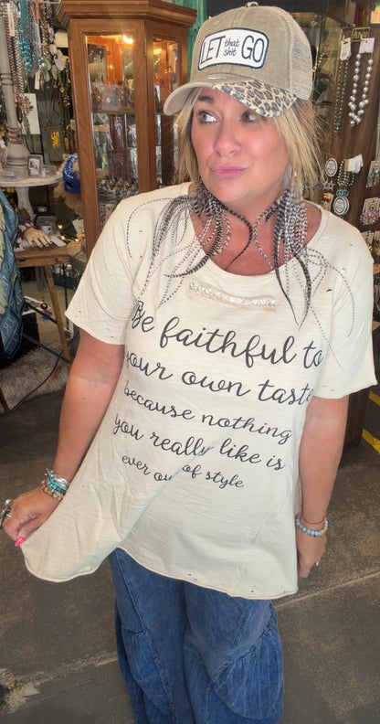 Rhinestone Tee- Be Faithful