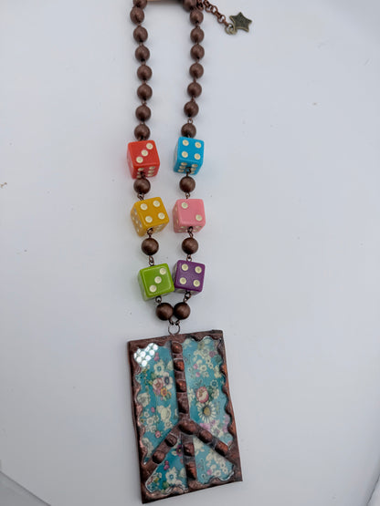 Peace Love Lucky Rolls Necklace FINAL SALE