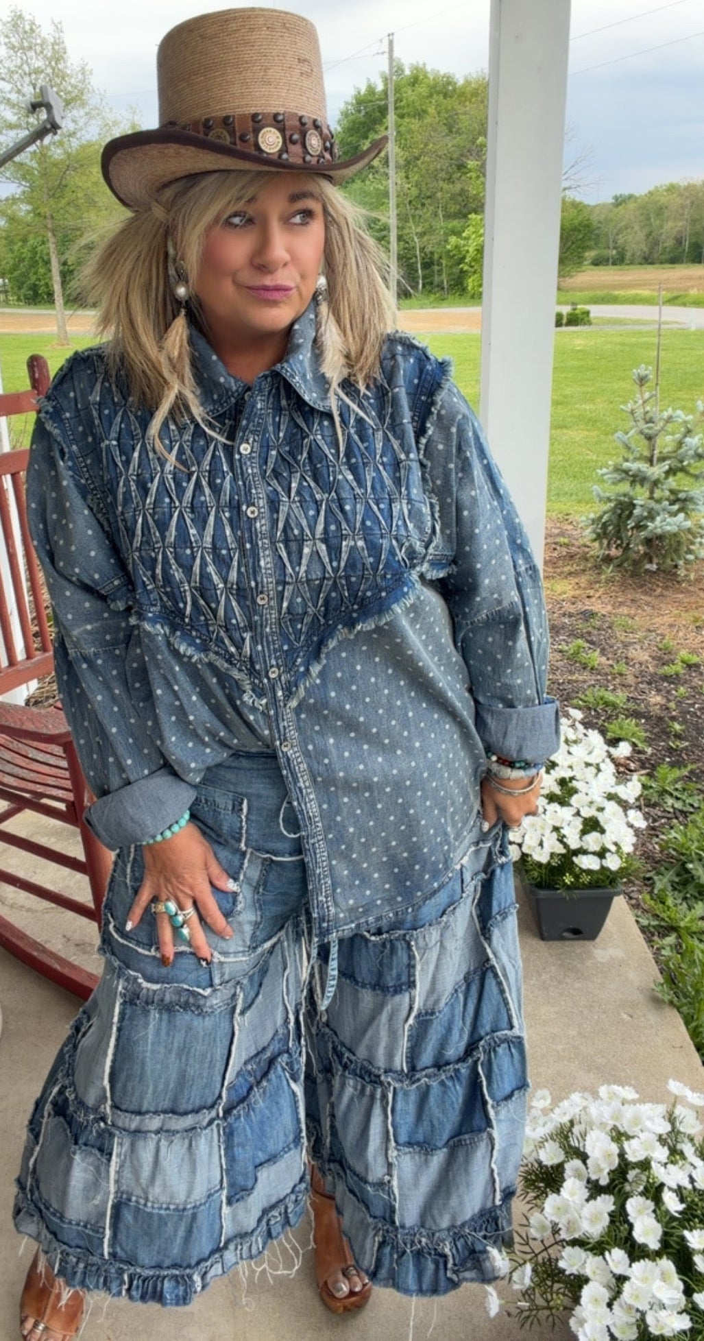 Denim Polka Dot Shirt