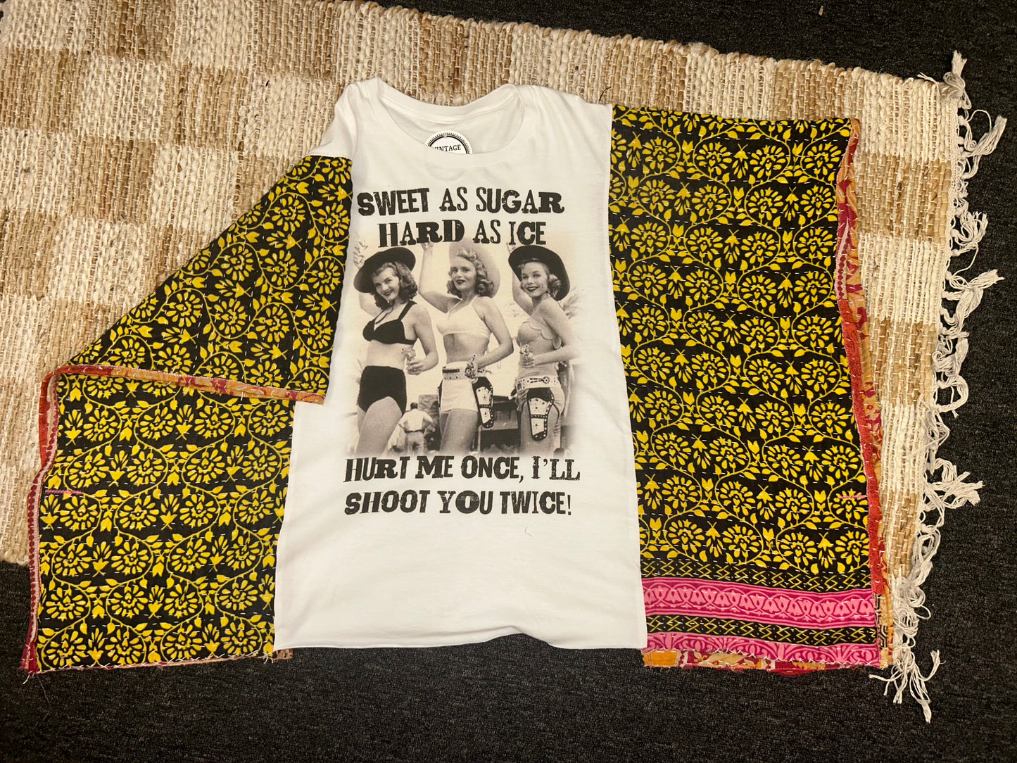 Sweet as sugar Kantha Poncho Tee