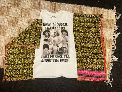 Sweet as sugar Kantha Poncho Tee