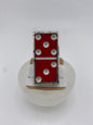 Domino Ring - Red number 8 FINAL SALE