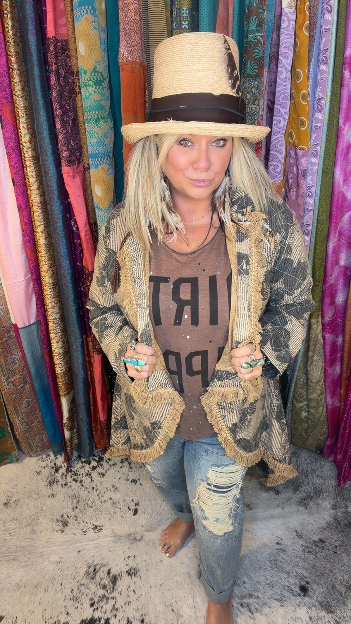 Floral Ticking Jacket