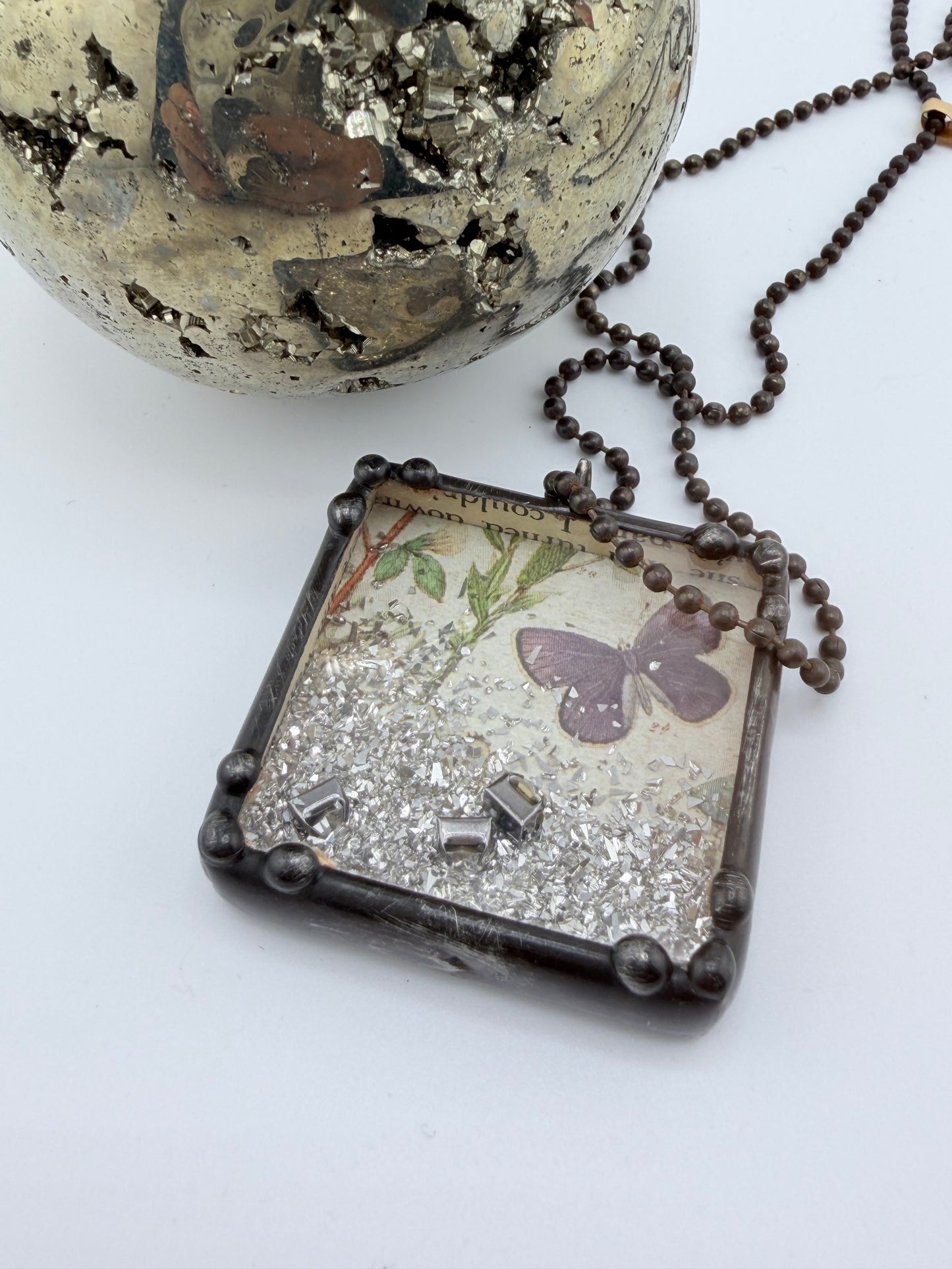 German Glitter Glass Necklace