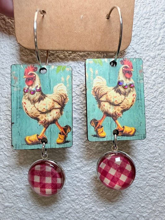 Fancy Cluckers Earrrings - Final Sale