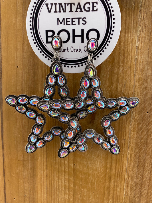 Iridescent Star Cut Outs Earrings FINAL SALE