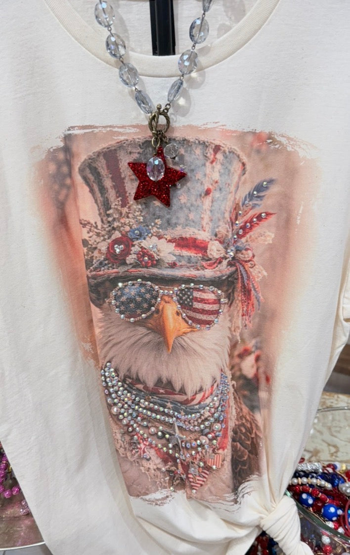 Bling Patriotic Eagle Tee