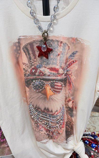 Bling Patriotic Eagle Tee