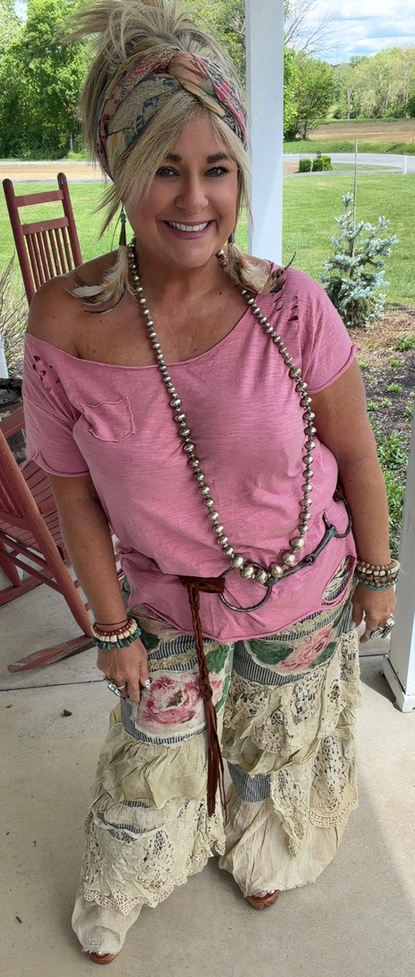 Rose Ticking Pants