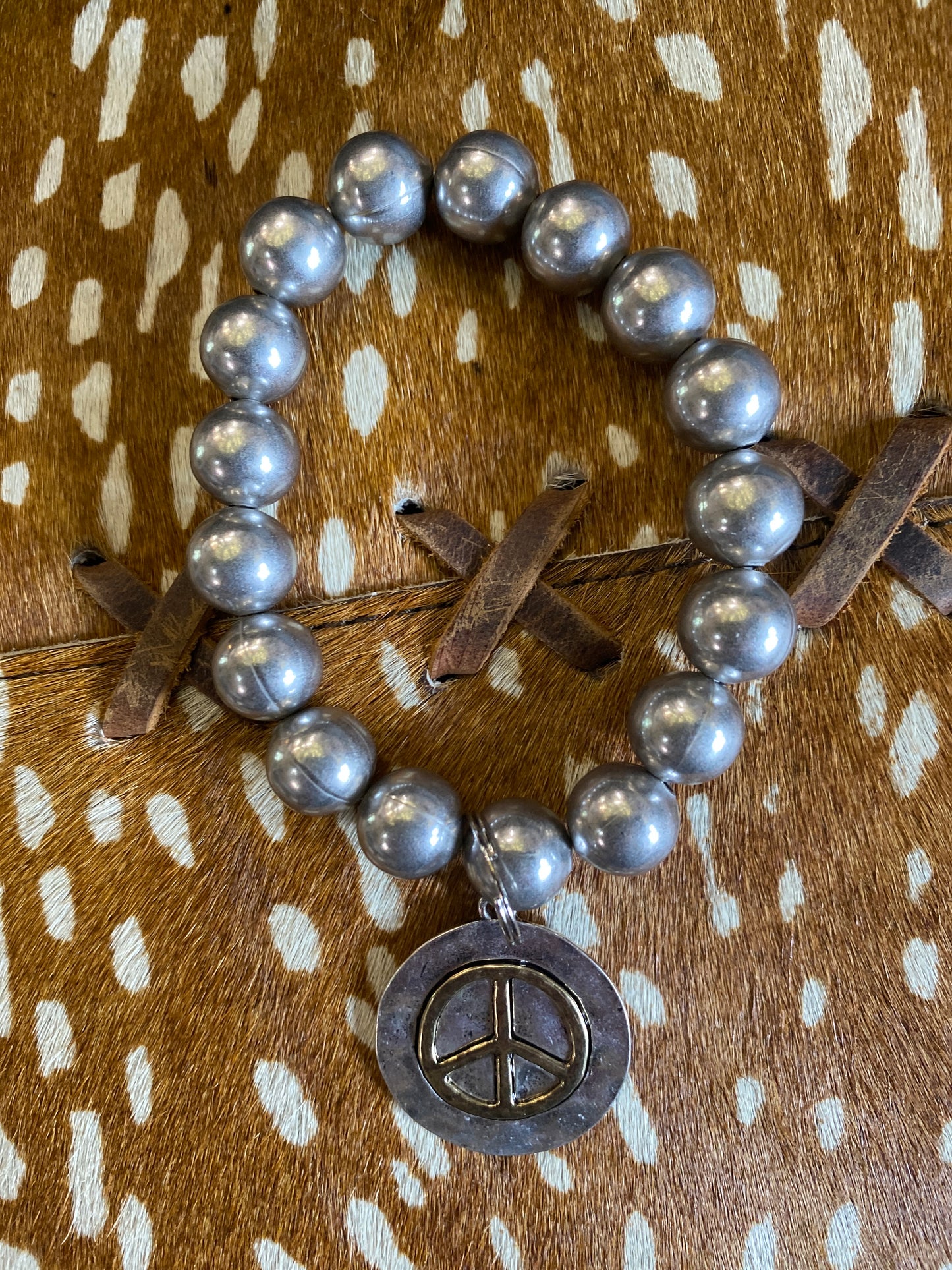 Two Tone Chunky Peace Bracelet FINAL SALE