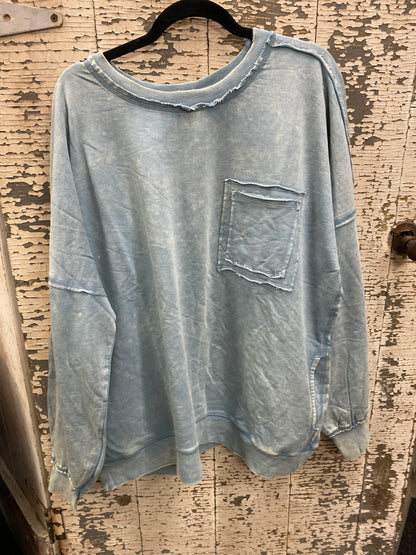Mineral Washed Crewneck Sweatshirt - Plus Size