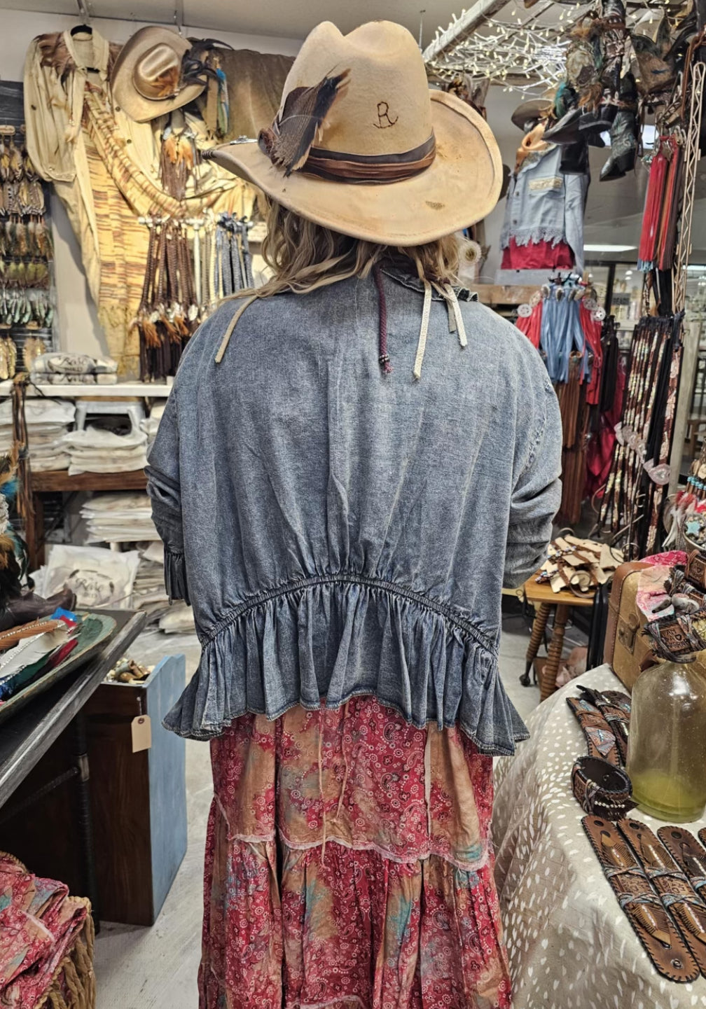 Denim Ruffle Shirt