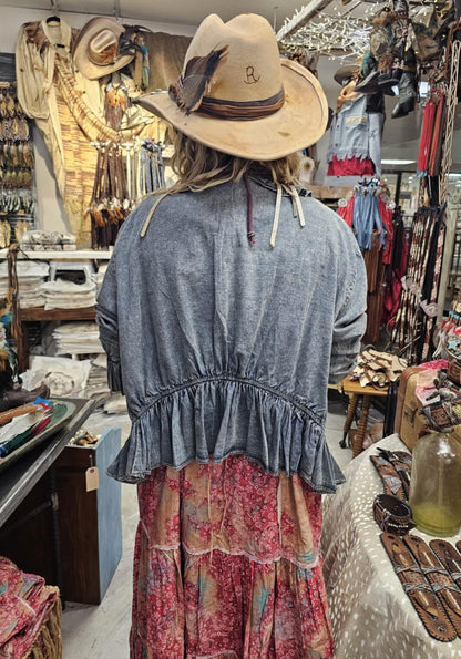 Denim Ruffle Shirt