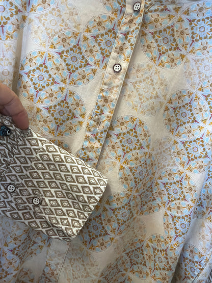 The Boho Mosiac Patchwork Button Down Top FINAL SALE