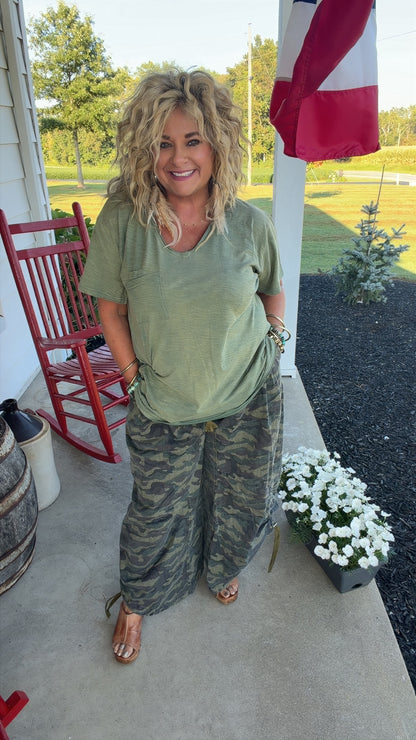 Camo Crush Ruched Pants