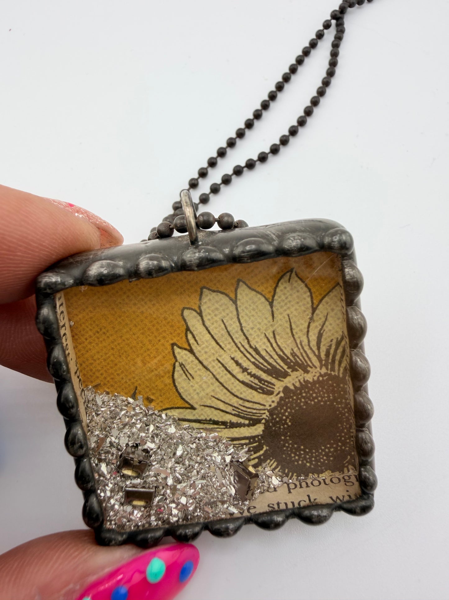 German Glitter Glass Necklace