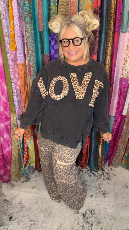 Love Leopard Crewneck