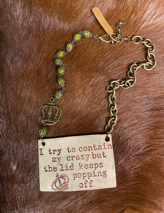 Pottery Plaque Necklace