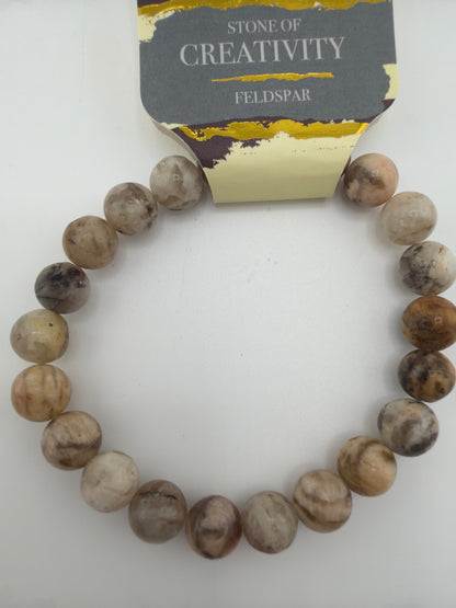 Gemstone Energy Bead Stretch Bracelets 8mm