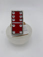 Domino Ring - Red - number 10 FINAL SALE