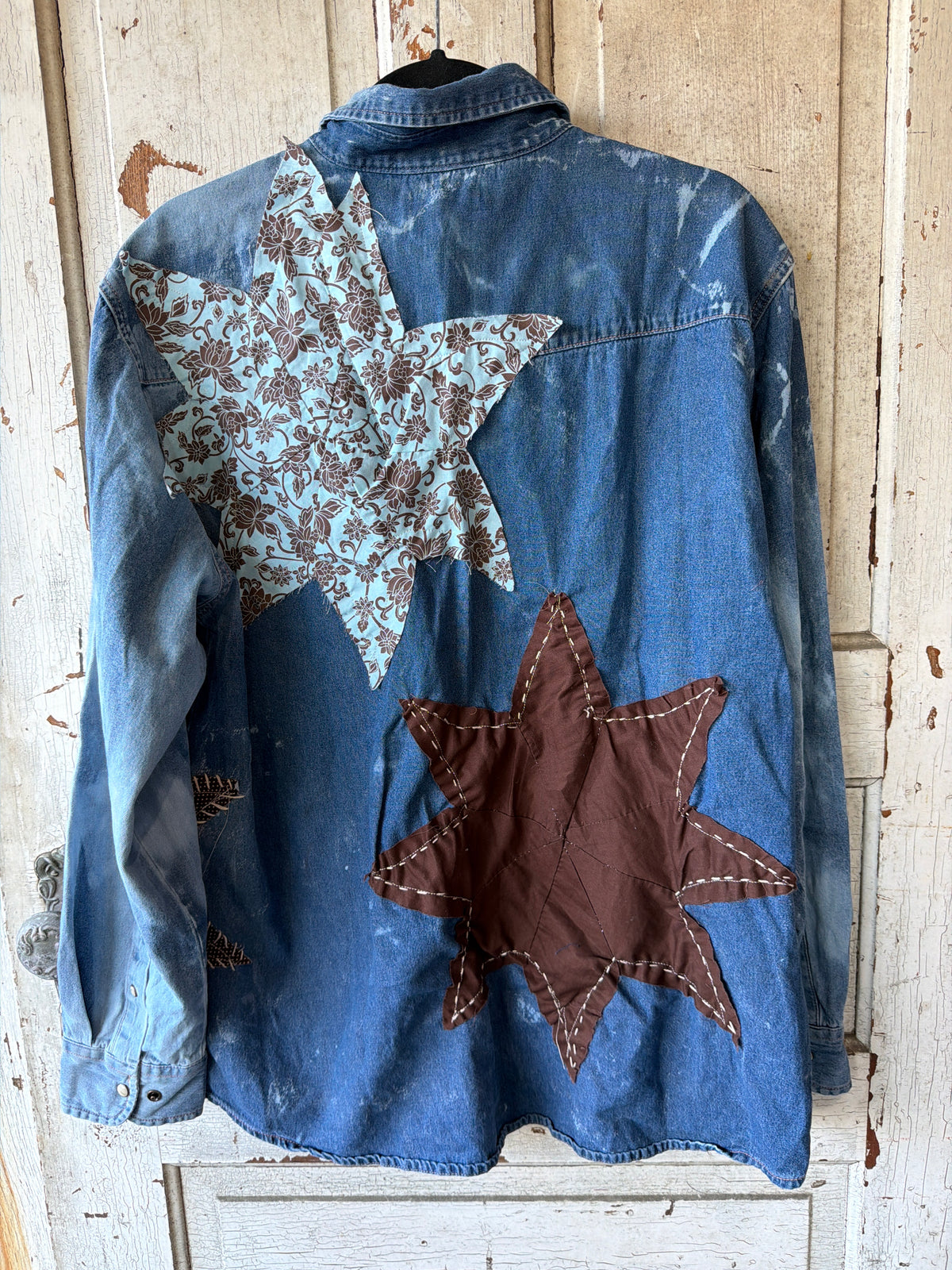 Starstruck Western Patchwork Denim Shirt