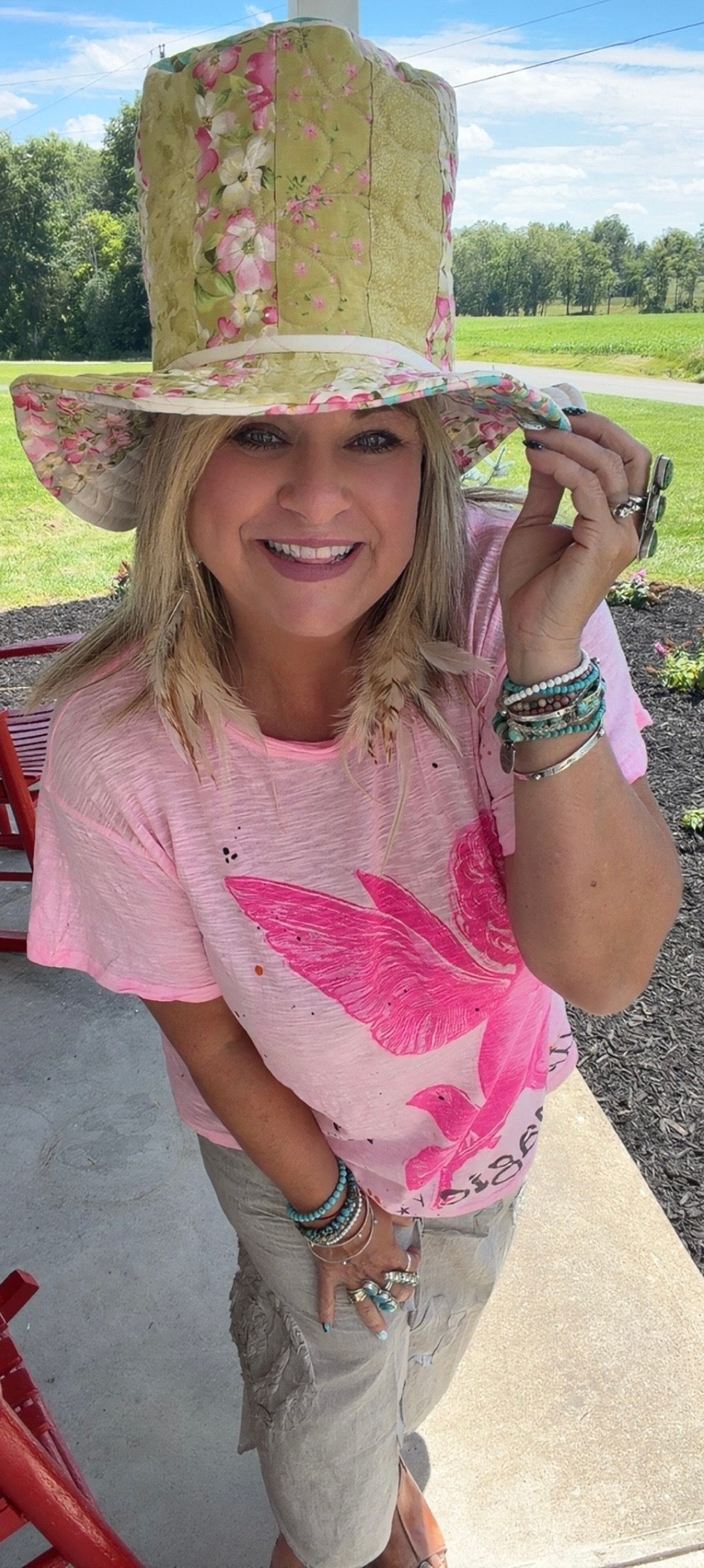 Sweet Magnolia Patch work Hatter