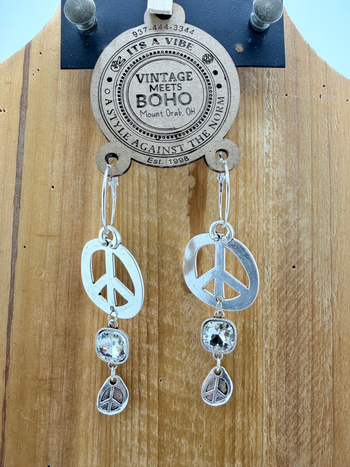 Double Peace bling Earrings FINAL SALE
