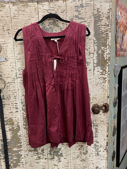 Pintuck Sleeveless Top