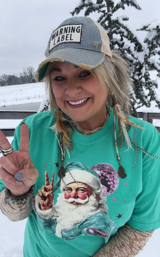 Disco Santa Peace T-shirt