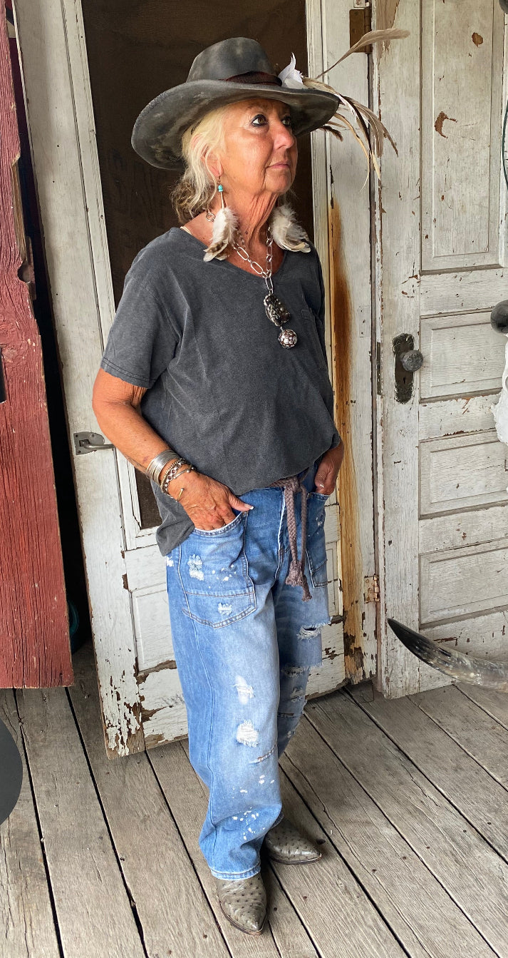 Washed Distressed Jeans