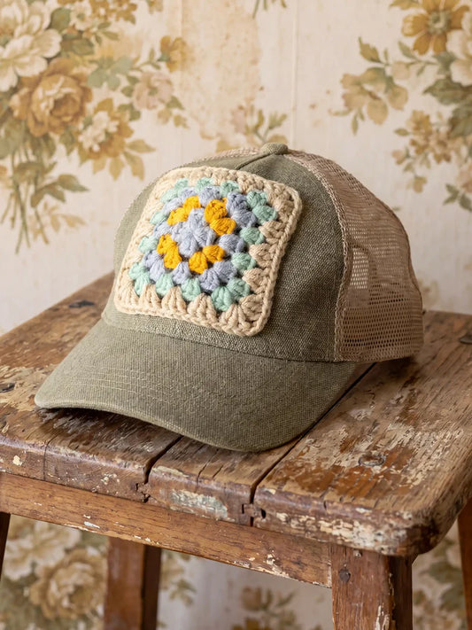 Granny Square Trucker Hat