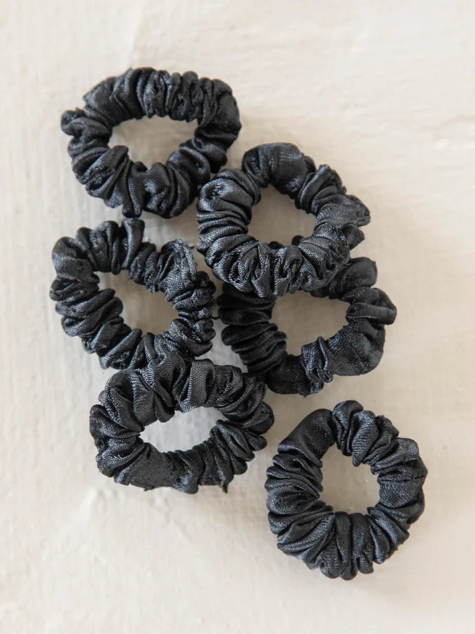 Mini Satin Scrunchies, Set of 6