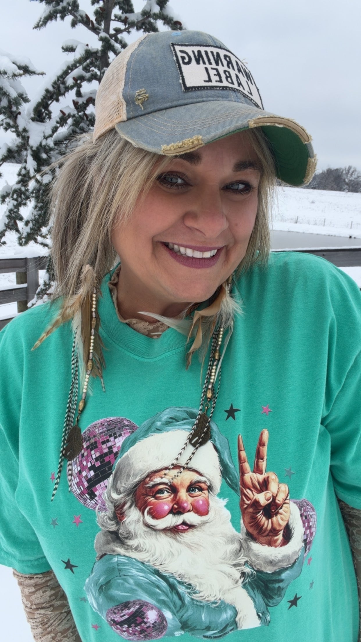 Disco Santa Peace T-shirt