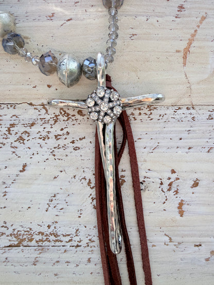 Hammered Cross Necklace FINAL SALE