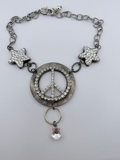 Bling Star And Peace Necklace