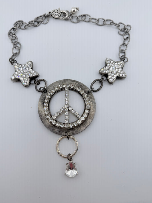 Bling Star And Peace Necklace