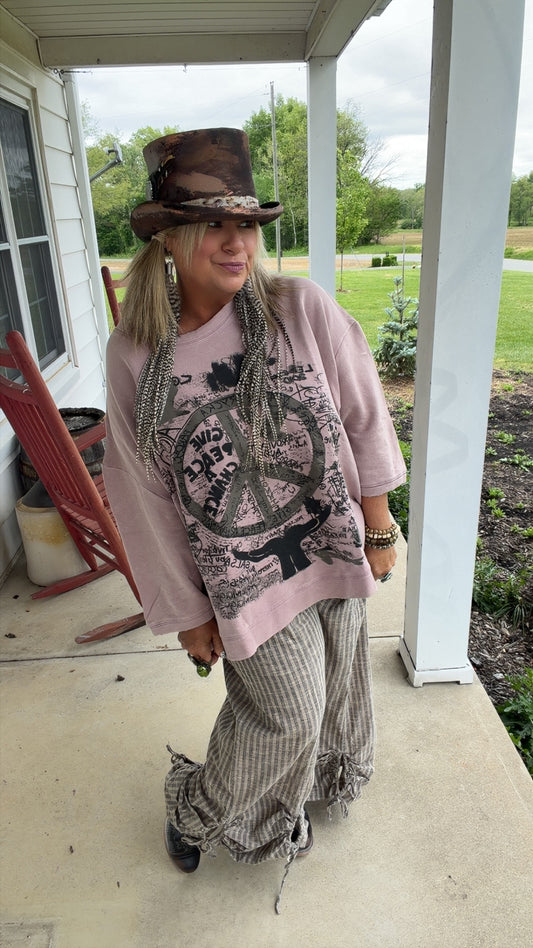 BACK IN STOCK !!!!Dance with the Moon Sweatshirt - Peace Plum