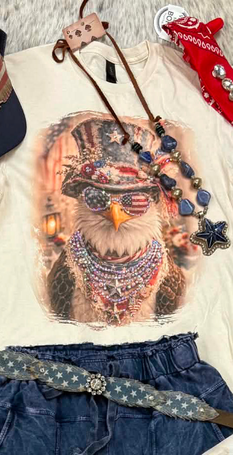Bling Patriotic Eagle Tee