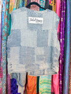 Patchwork Skies Wrap Top - Chambray