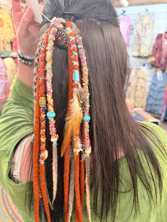 Dreads - Ponytail Dusty Feather FINAL SALE